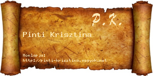 Pinti Krisztina névjegykártya